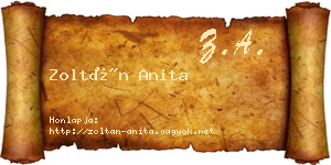 Zoltán Anita névjegykártya